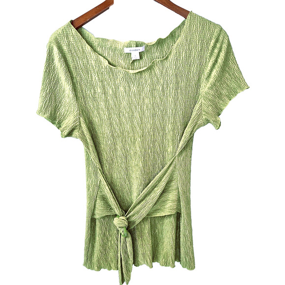 Women’s Green Tie Front Top & Floral Midi Skirt Set L Boho Cottagecore - Picture 5 of 15